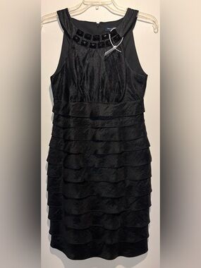 Your Sixth Sense NWT Black Flapper Style Halter Jewel Detail Neck Dress SZ 36/ 4